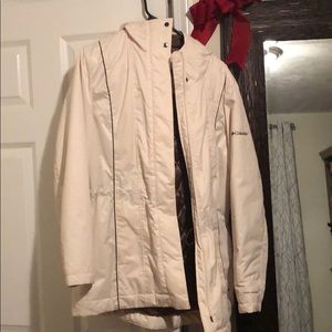 Columbia knee length down winter jacket